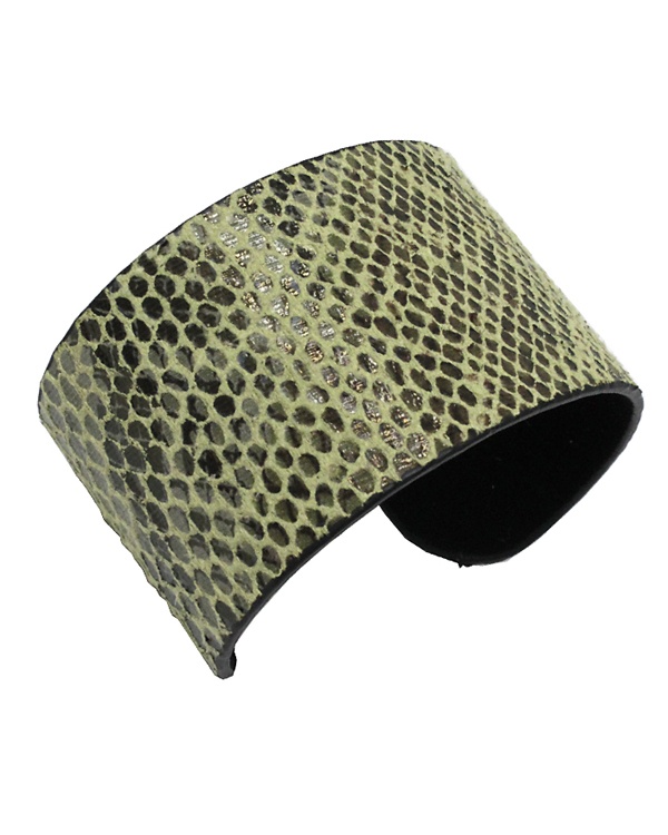 Snake Skin Textured Wide Bangle Bracelet