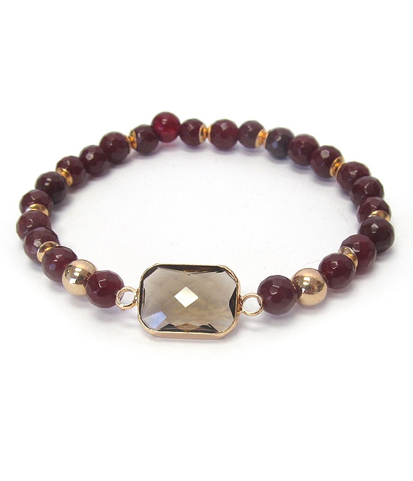 Semi Precious Stone Stretch Bracelet