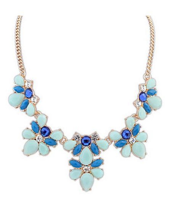 Multi Flower Link Chain Necklace