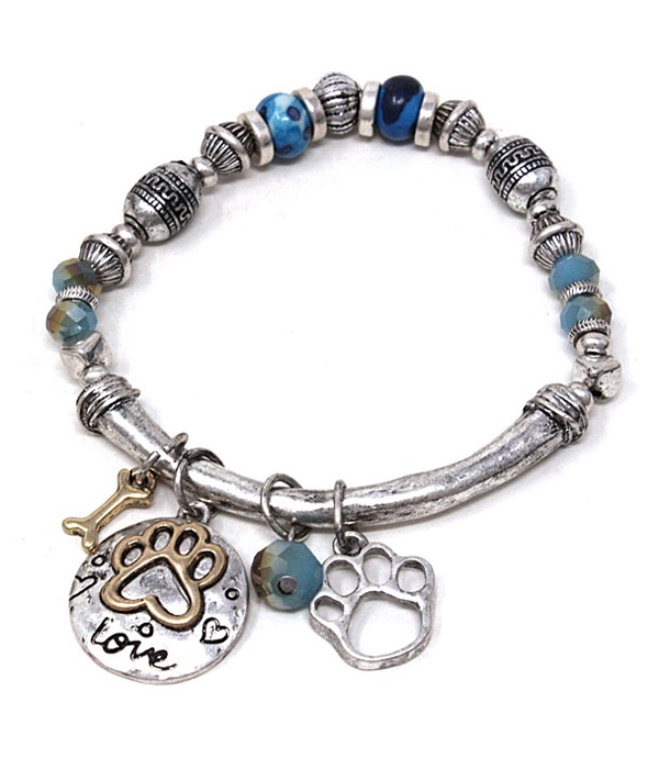 Pet Lovers Inspiration Charm Stretch Bracelet