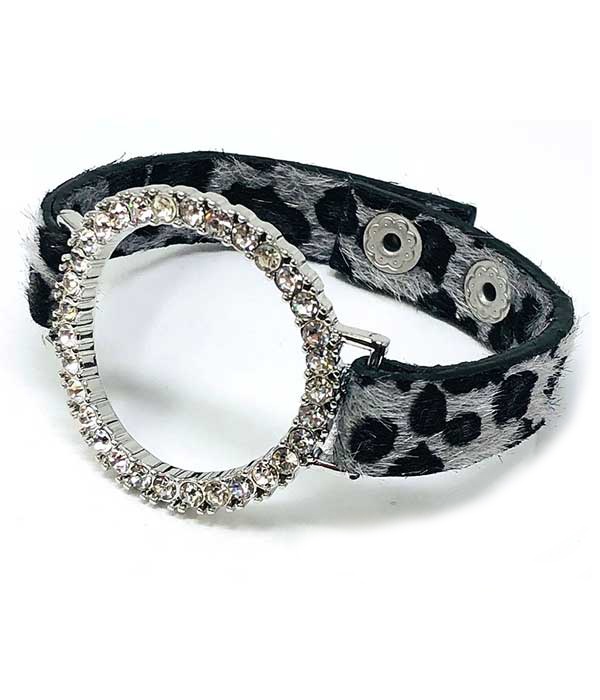 Crystal Ring And Animal Print Bracelet