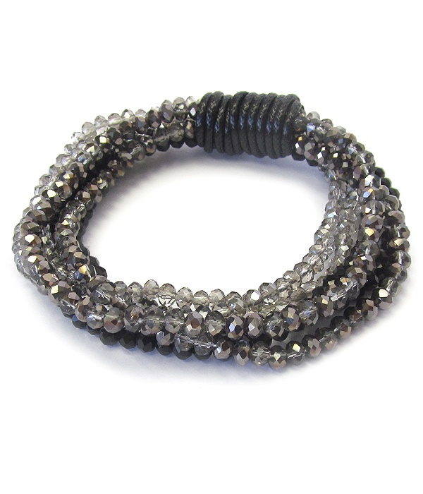 Multi Layer Glass Bead Stretch Bracelet