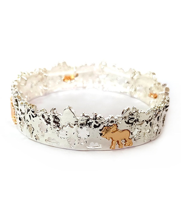 Christmas Theme Forest Landscape Strtch Bracelet