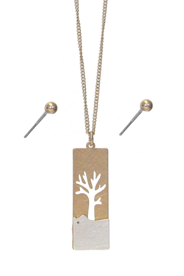 Tree Pendant Necklace Set