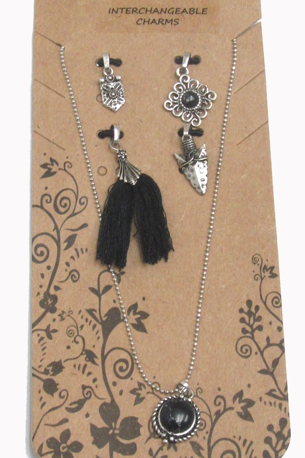 Boho Style 5 Pendant Interchangeable Chain Necklace