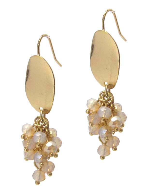 Multi Glass Bead And Oval Disc Earring