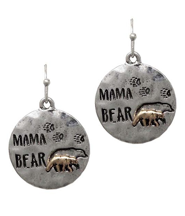 Mama Bear Theme Disc Earring