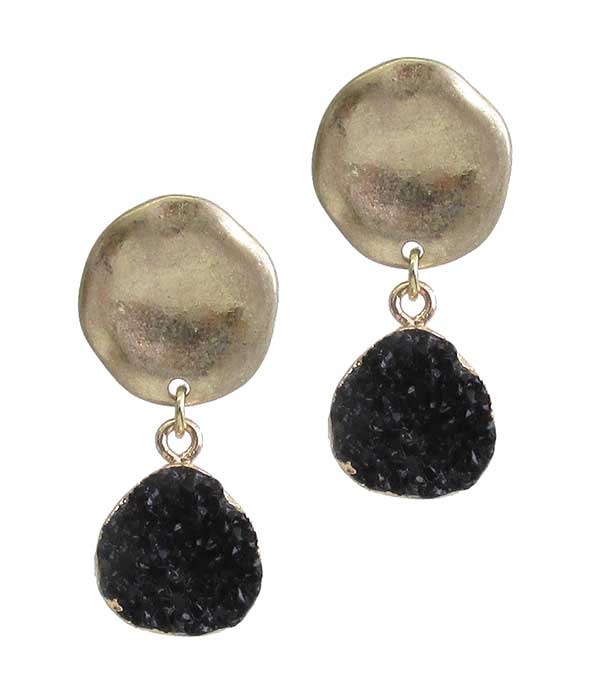 Druzy Drop Earring