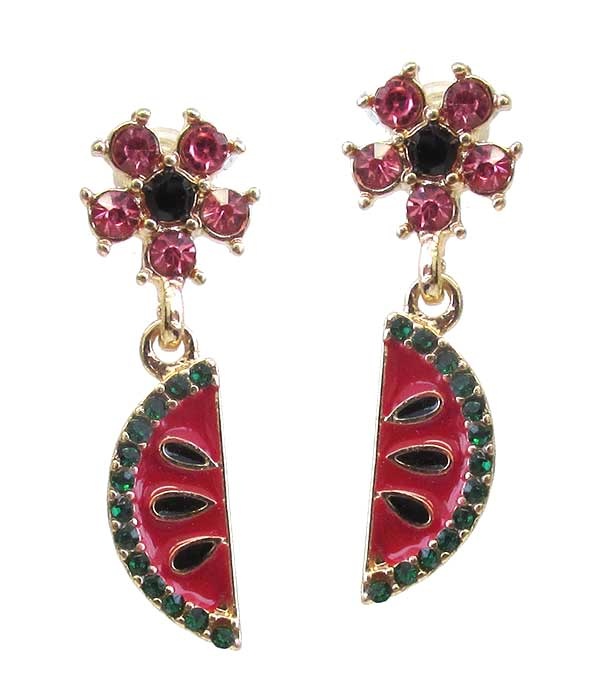Summer Fruit Dangle Earring - Watermelon