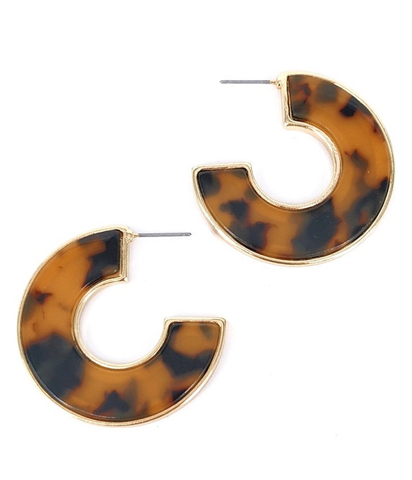 Tortoise Hoop Earring