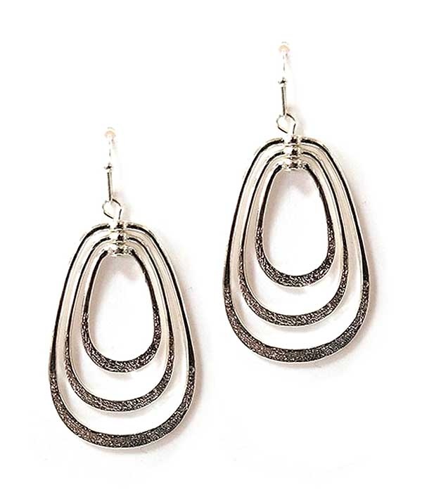 Triple Metal Teardrop Earring