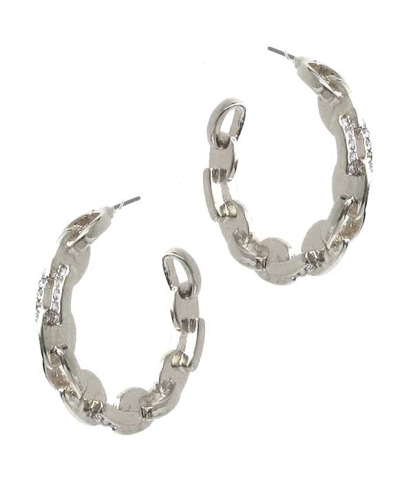 Metal Chain Hoop Earring