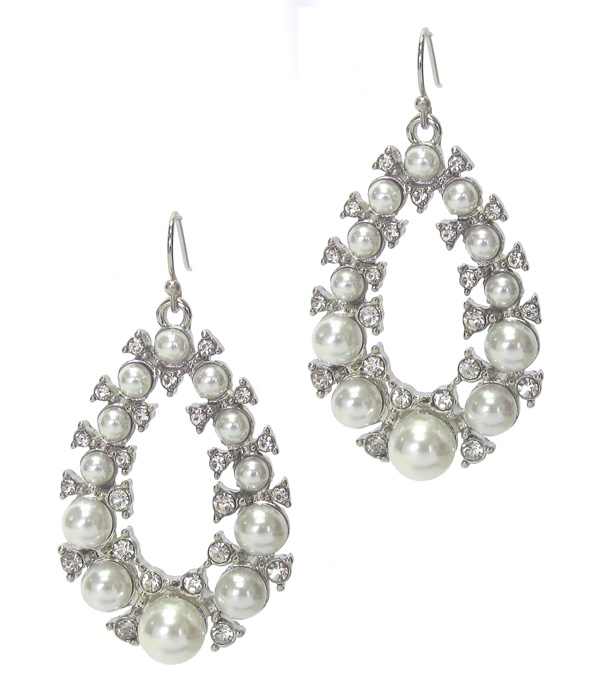 Crystal And Pearl Mix Teardrop Earring