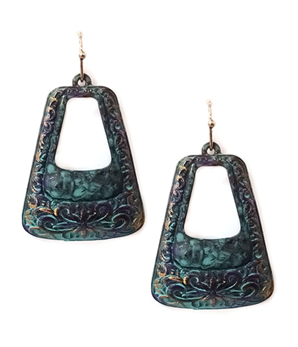 Vintage Rustic Patina Earring