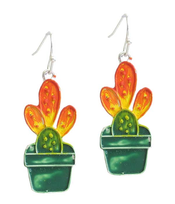 Epoxy Cactus Earring
