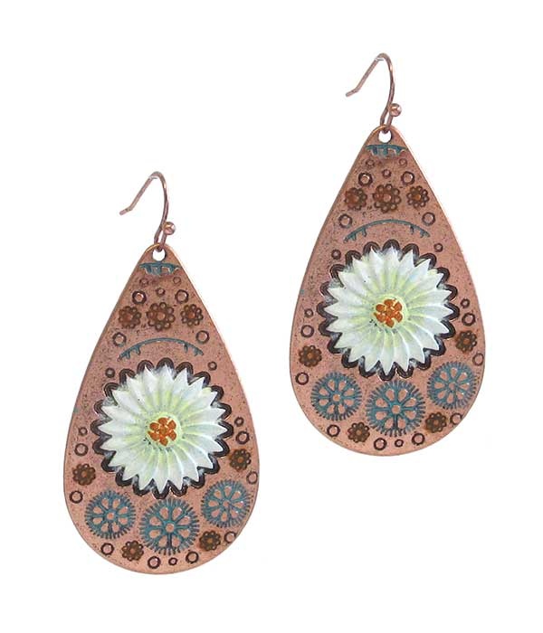 Sunflower Teardrop Earring