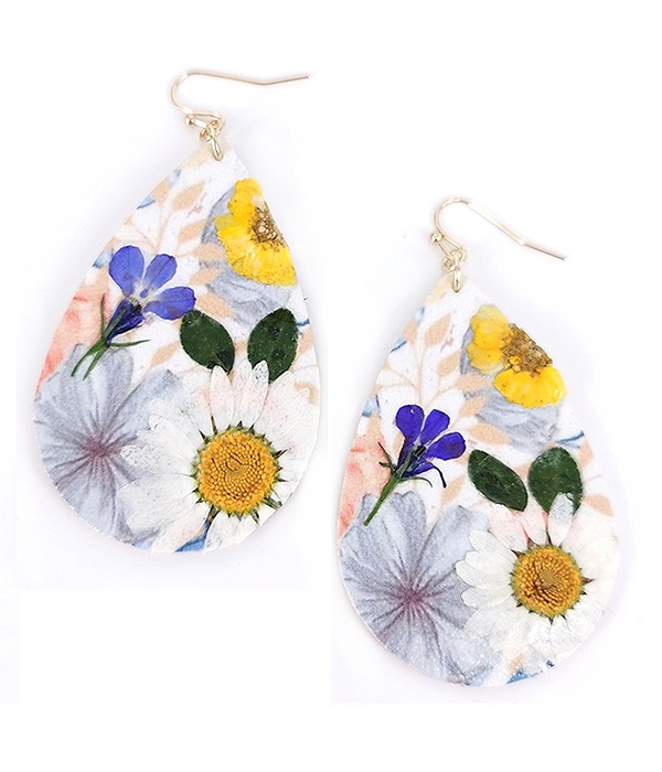 Flower Theme Teardrop Earring