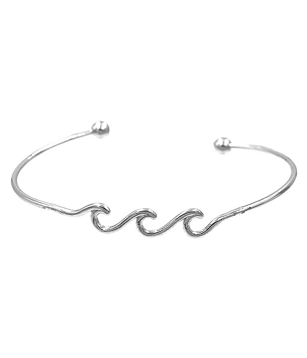 Wave Metal Bangle Bracelet