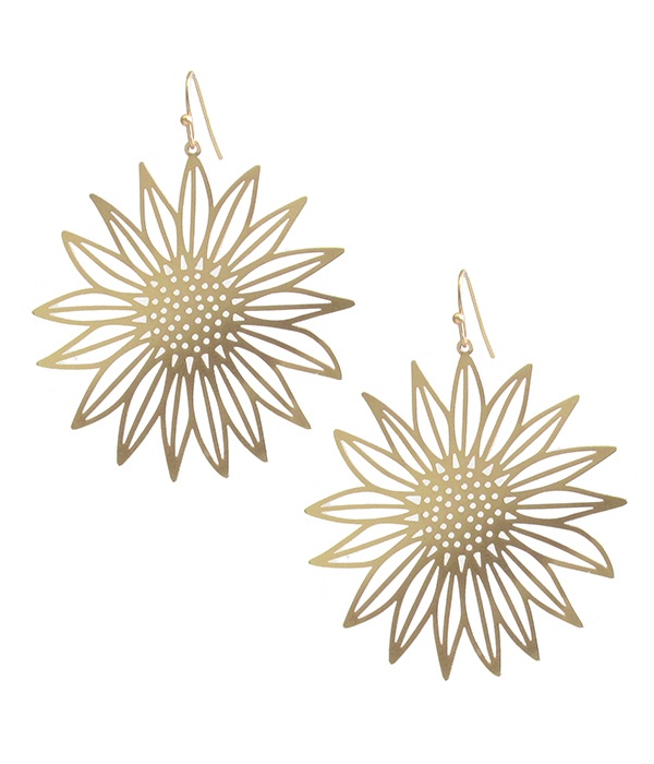 Metal Filigree Brass Earring - Flower