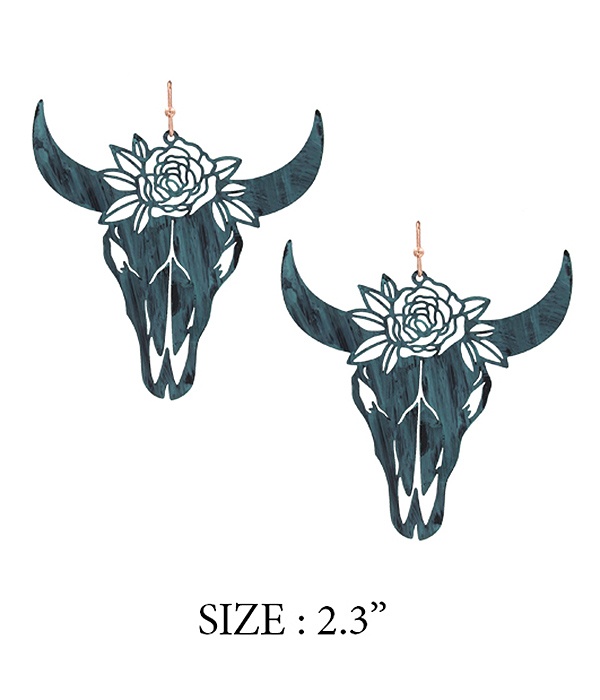 Paper Thin Metal Filigree Long Horn Earring
