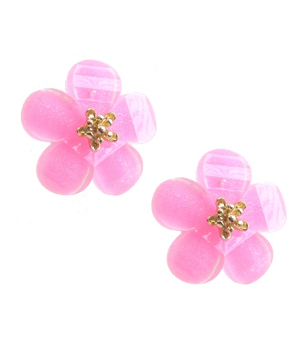 Facet Stone Flower Earring