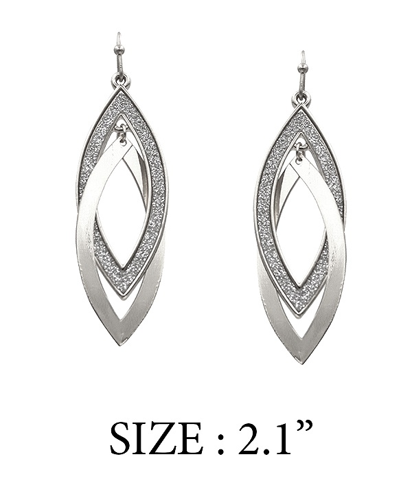Sand Textured Double Marquise Earring