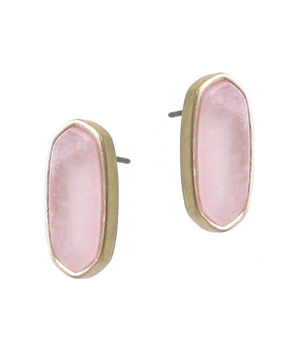 Semi Precious Stone Stud Earring