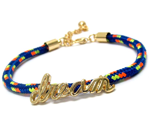 Metal Dream Letter And Hiking Rope Band Clasp Bracelet
