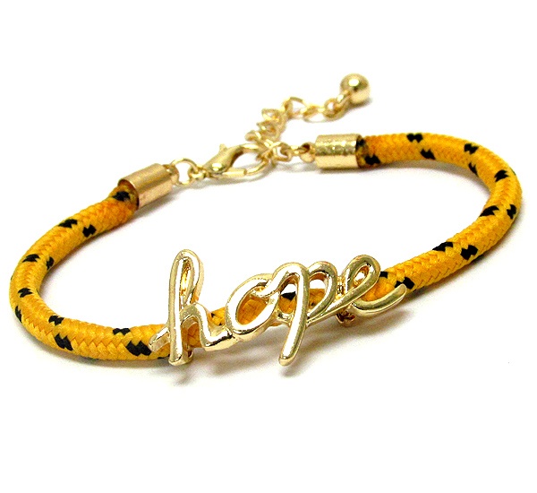 Metal Hope Letter And Hiking Rope Band Clasp Bracelet