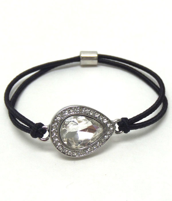 Crystal Tear Drop Stretch Bracelet Or Ponytail Holder