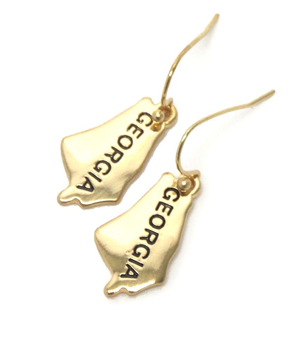 Premier Electro Plating State Of Georgia Earring