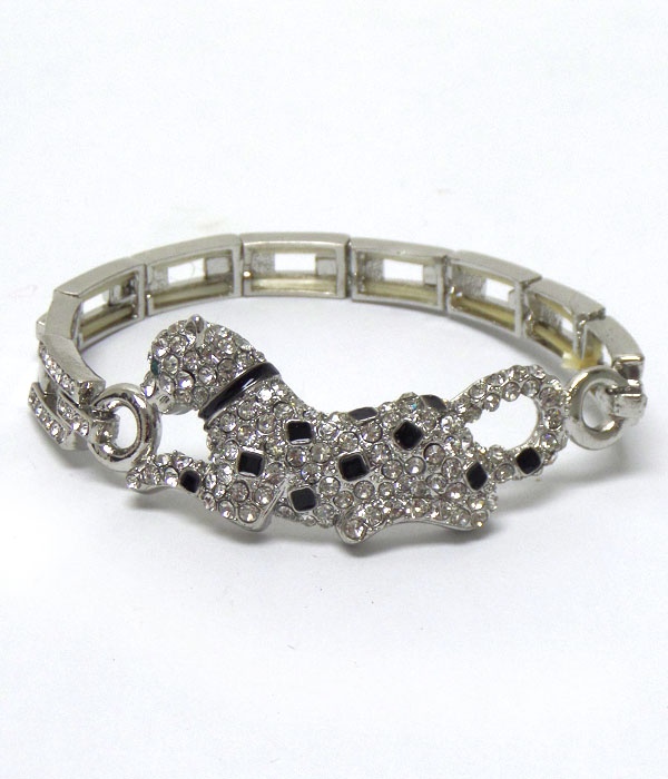 Jaguar With Crystals Metal Bracelet