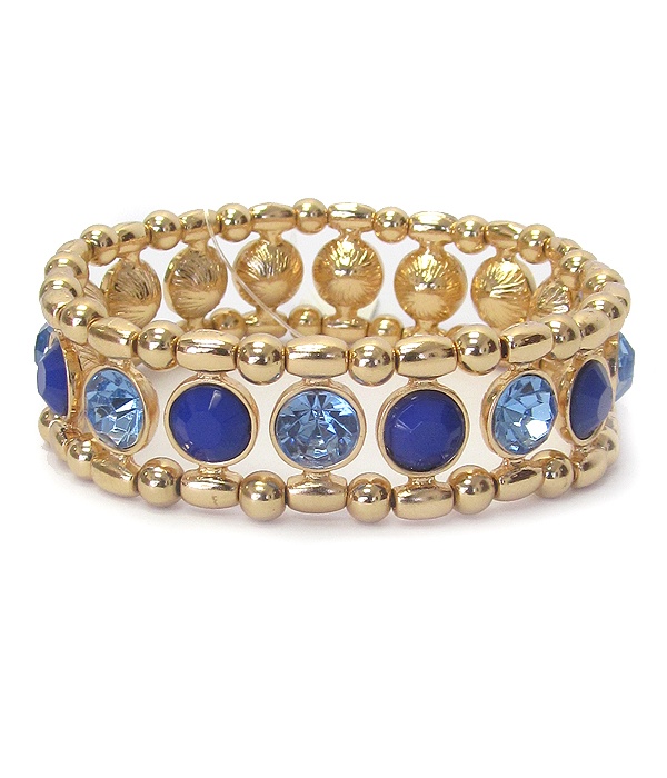 Facet Crystal Mix Stretch Bracelet