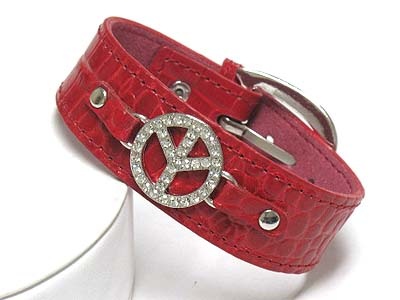 Crystal Peace Mark Watch Band Bracelet