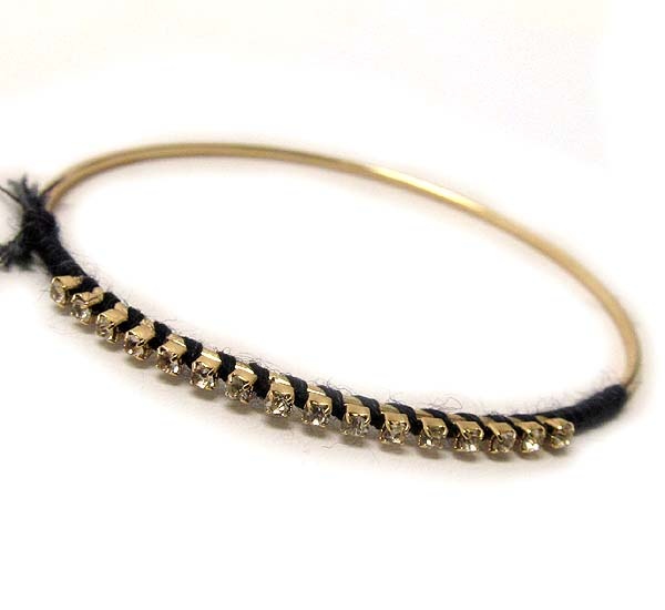 Multi Crystal And Thin Cord On Bangle