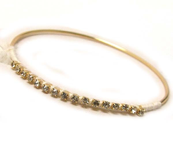 Multi Crystal And Thin Cord On Bangle