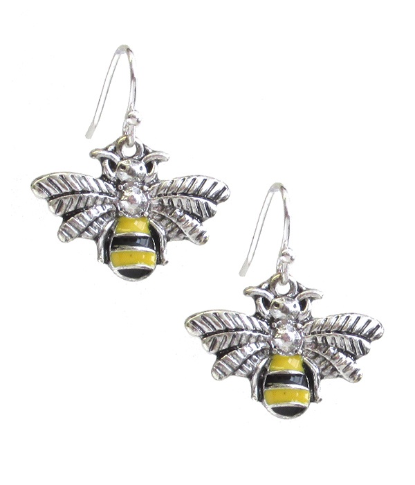 Garden Theme Epoxy Bee Earring