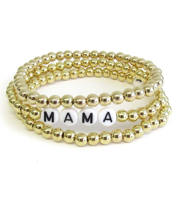 Mama Bear Theme 3 Stretch Bracelet Set
