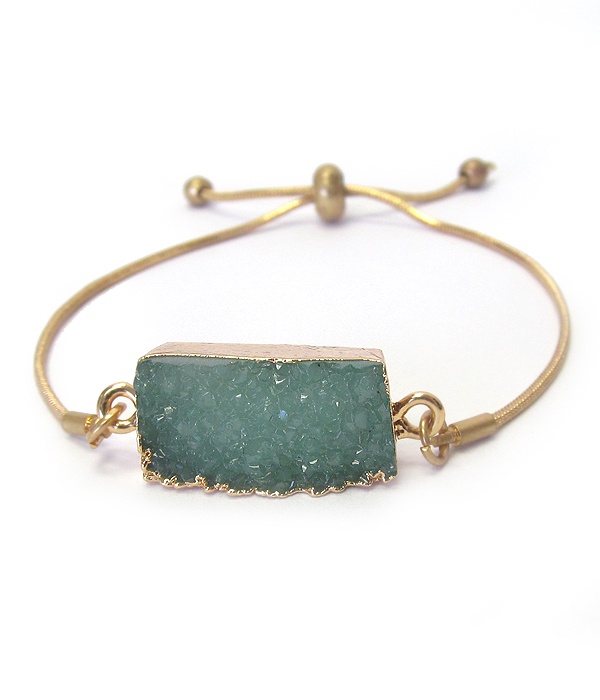 Druzy Stone Pull Tie Bracelet