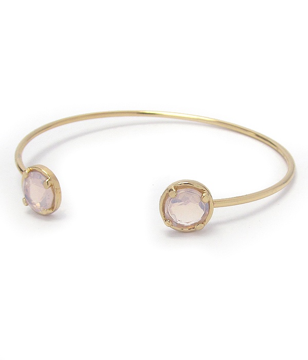Facet Stone Wire Bangle Bracelet