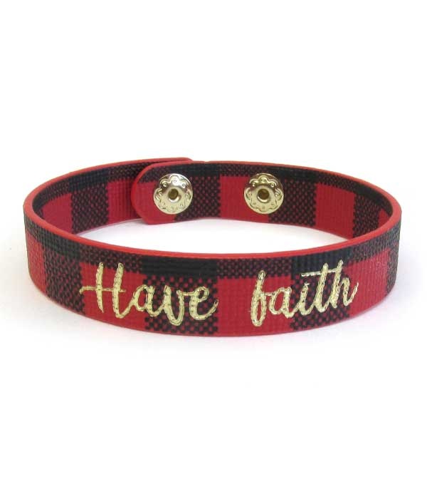 Religious Theme Leatherette Bracelet - Have Faith