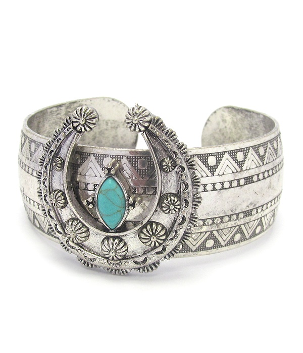 Squash Blossom Metal Bangle Bracelet