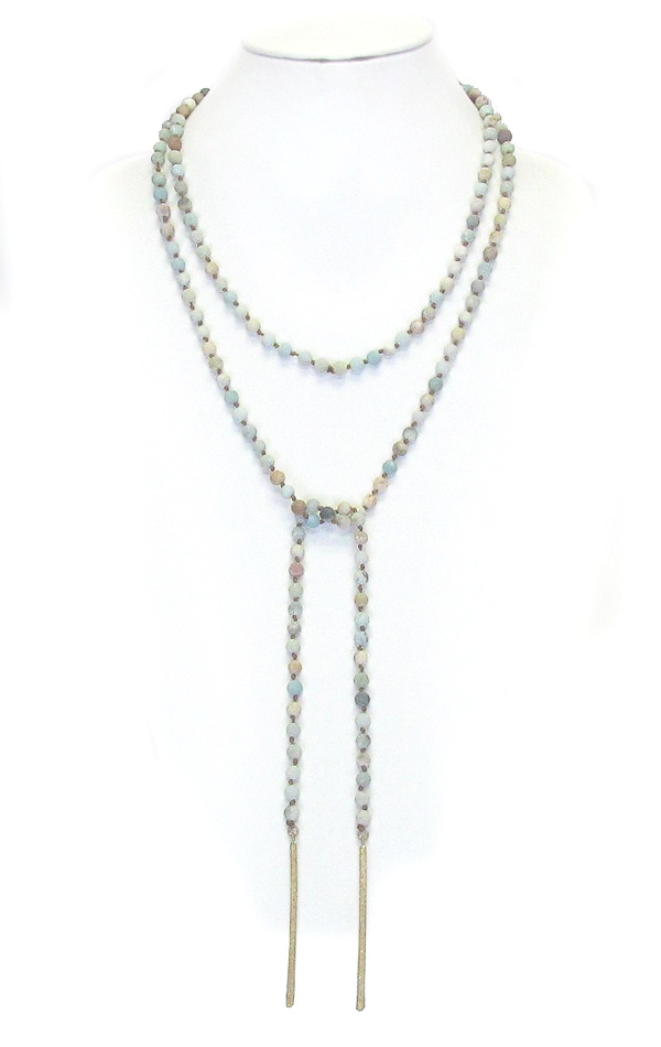 Genuine Stone Knot Link Free Style Long Necklace