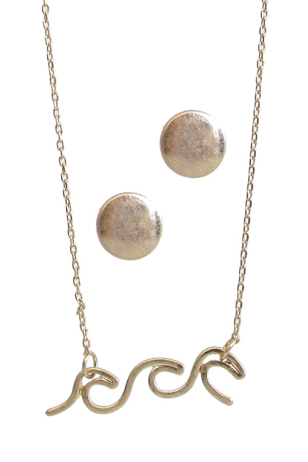 Sealife Theme Pendant Necklace Set - Wave