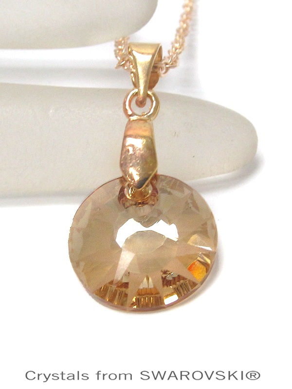 Genuine Swarovski Crystal Semplice Sun Pendant Necklace - Handcrafted In The Usa - Crystal Paradise Shine