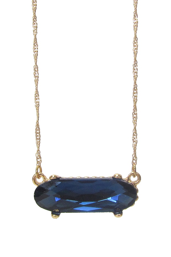 Facet Glass Pendant Necklace