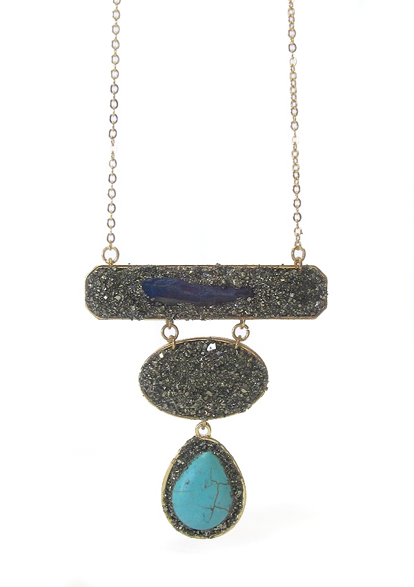 Pyrite Pendant Link Necklace