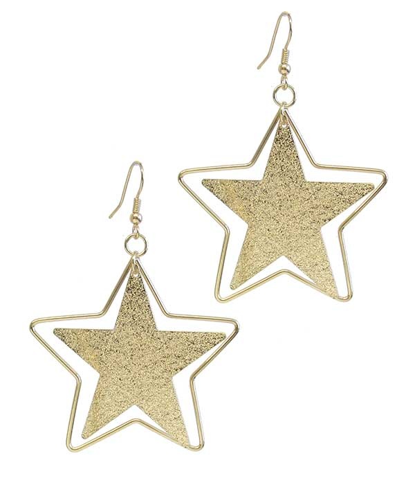 Sanding Metal Star Earring