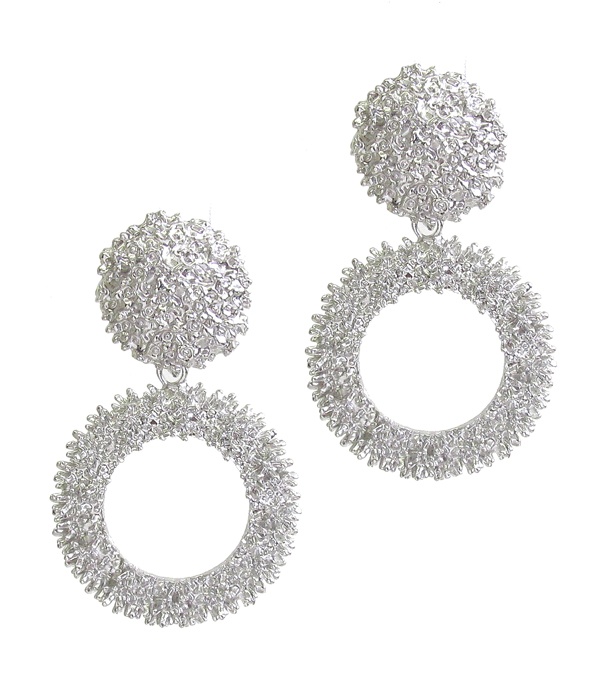 Textured Metal Hoop Earring