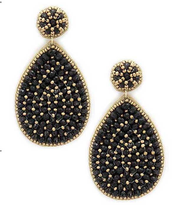 Handmade Multi Seedbead Teardrop Earring